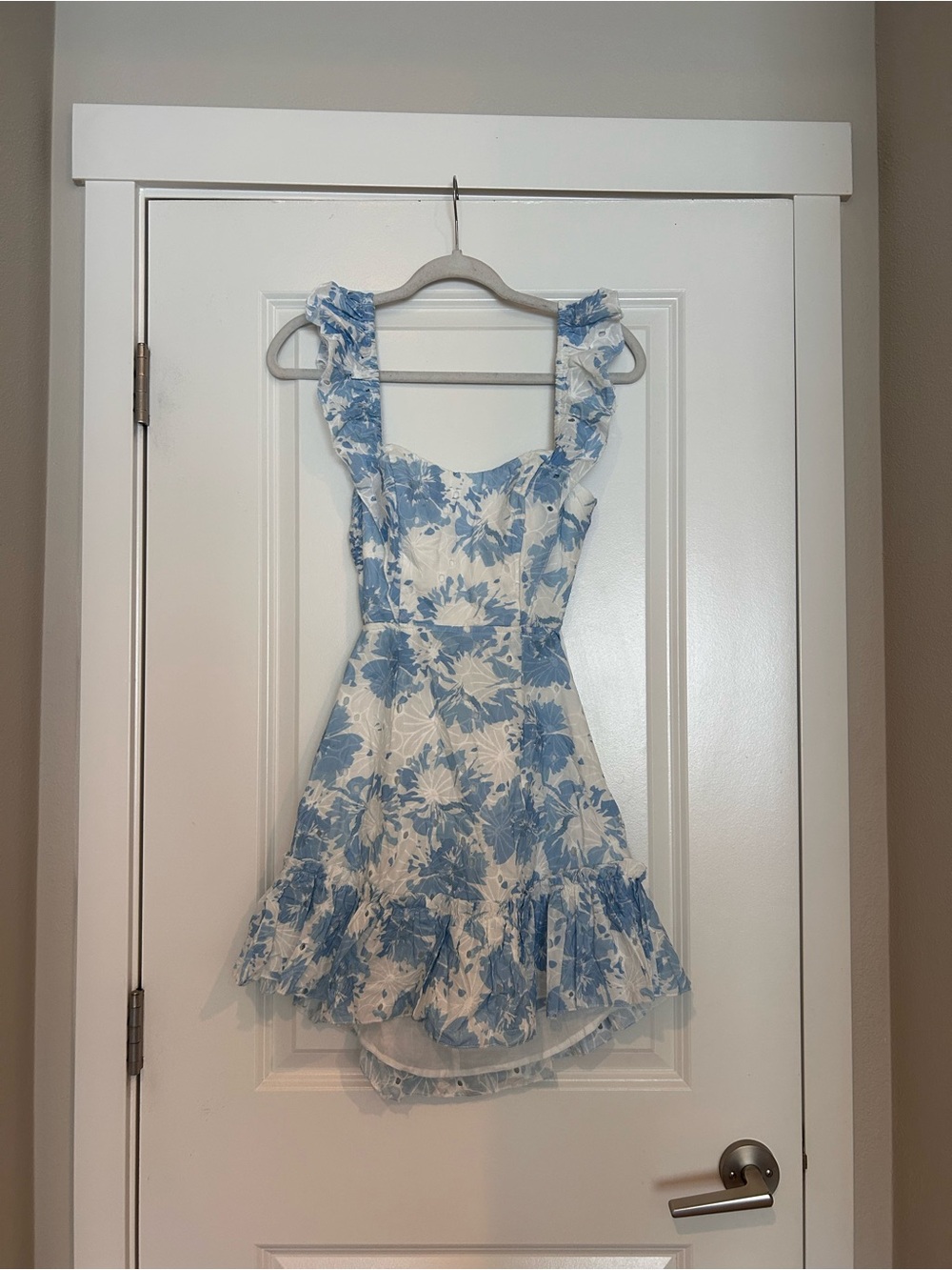 Anisha Mini Dress in Light Blue and White S - Picture 4 of 9